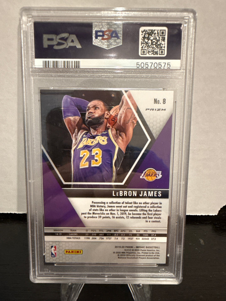 Lebron James 2019 Panini Mosaic Green Mosaic, PSA 10 Gem Mint