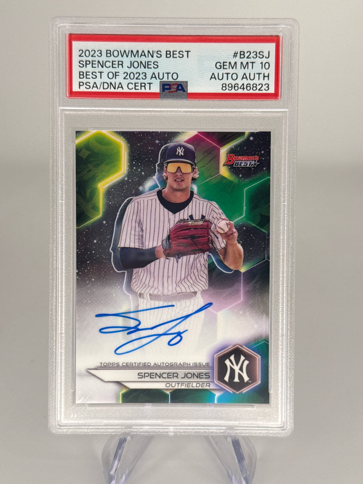 Spencer Jones 2023 Bowman's Best, Best of 2023 Auto, PSA 10 Gem Mint