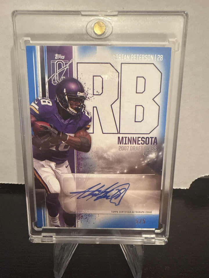 Adrian Peterson 2024 Topps Signature Class Blue Auto, 5/5