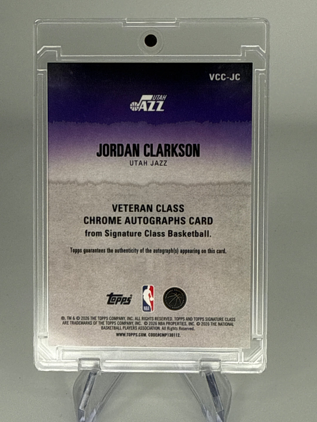 Jordan Clarkson 2026 Topps Signature Class Gold Refractor Auto, 03/10
