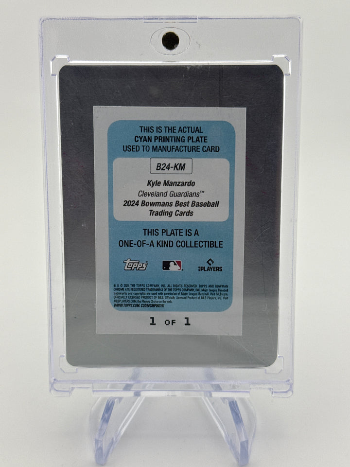 Kyle Manzardo 2024 Bowmans Best One of One Printing Plate Rookie Auto
