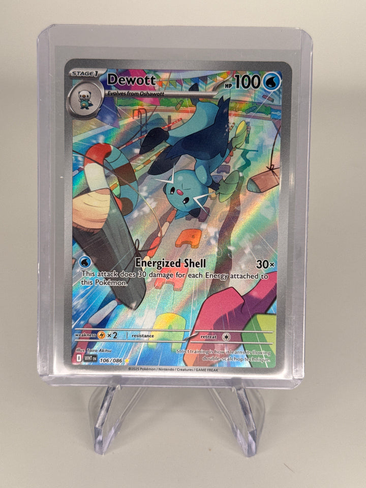 Pokemon TCG 2025 Dewott White Flare Full Art Illustration Rare, 106/086