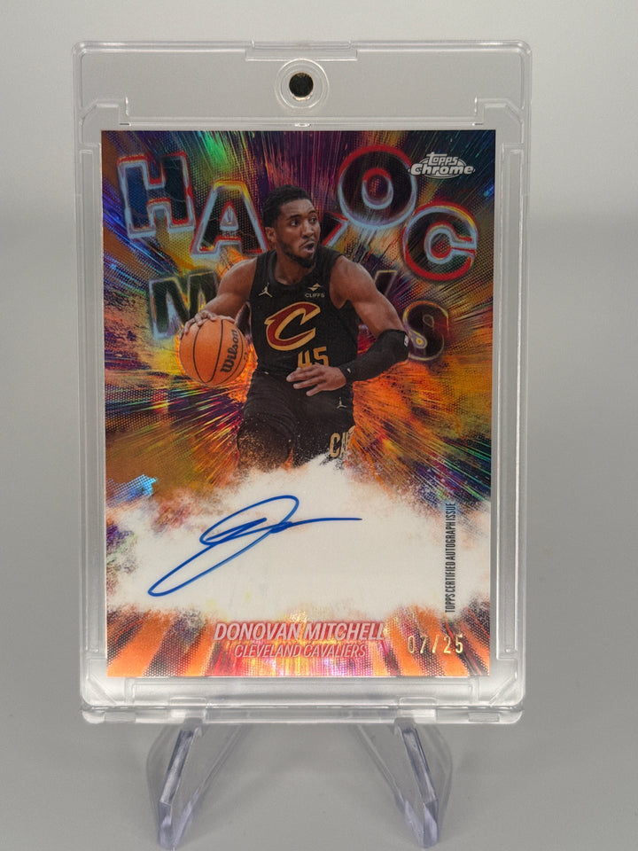 Donovan Mitchell 2026 Topps Chrome Havoc Marks Orange Refractor Auto, 07/25