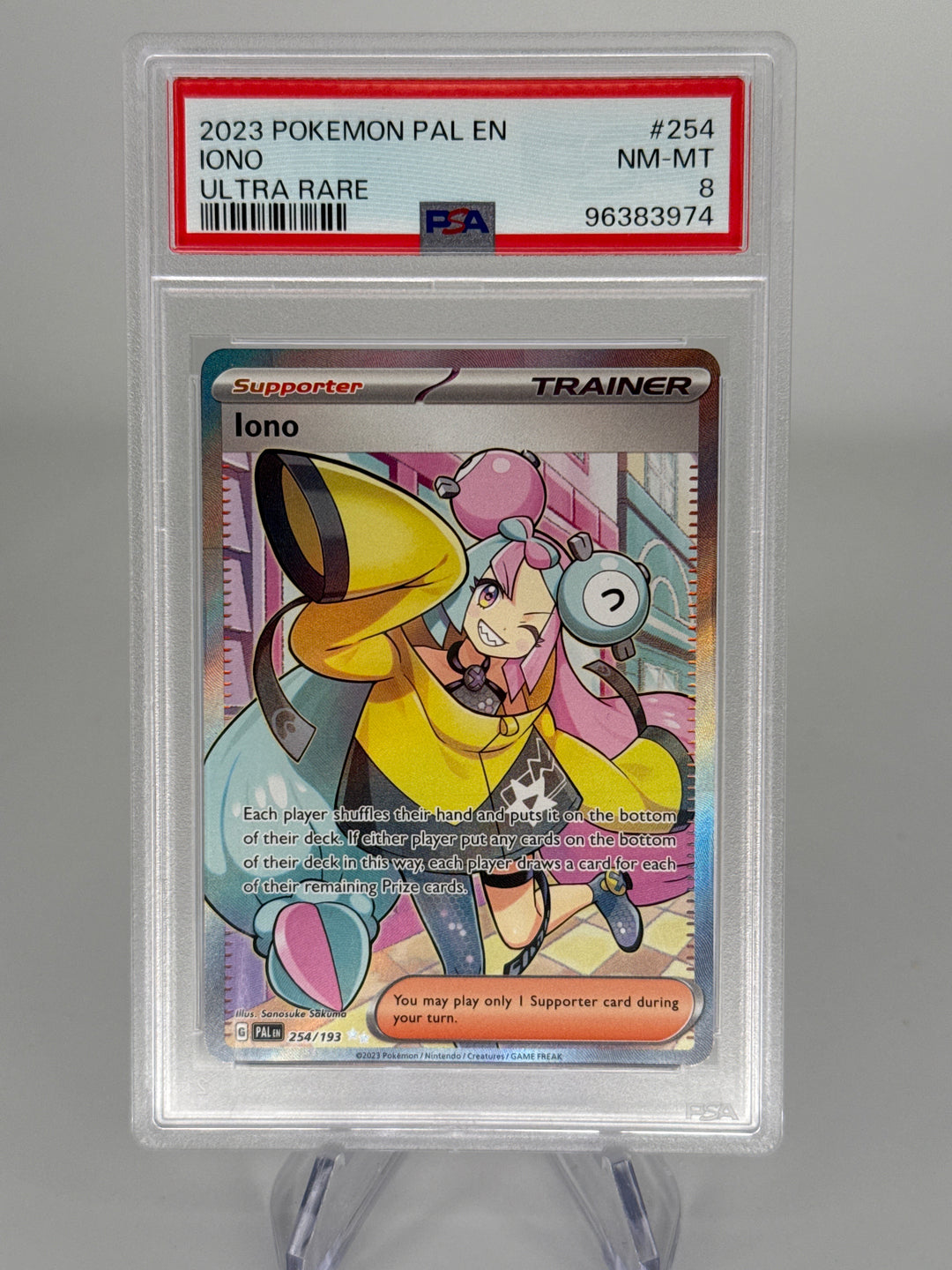 Pokemon TCG 2023 Iono Paldea Evolved Ultra Rare Holo, 254/193, PSA 8