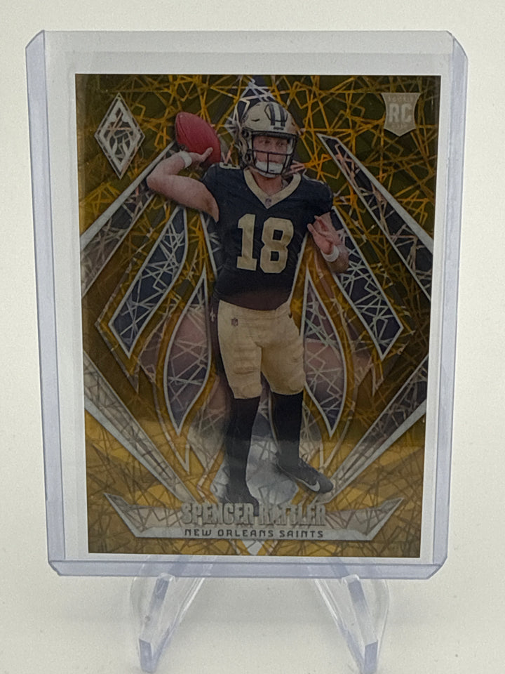 Spencer Rattler 2024 Panini Phoenix Gold Laser Rookie, 03/10