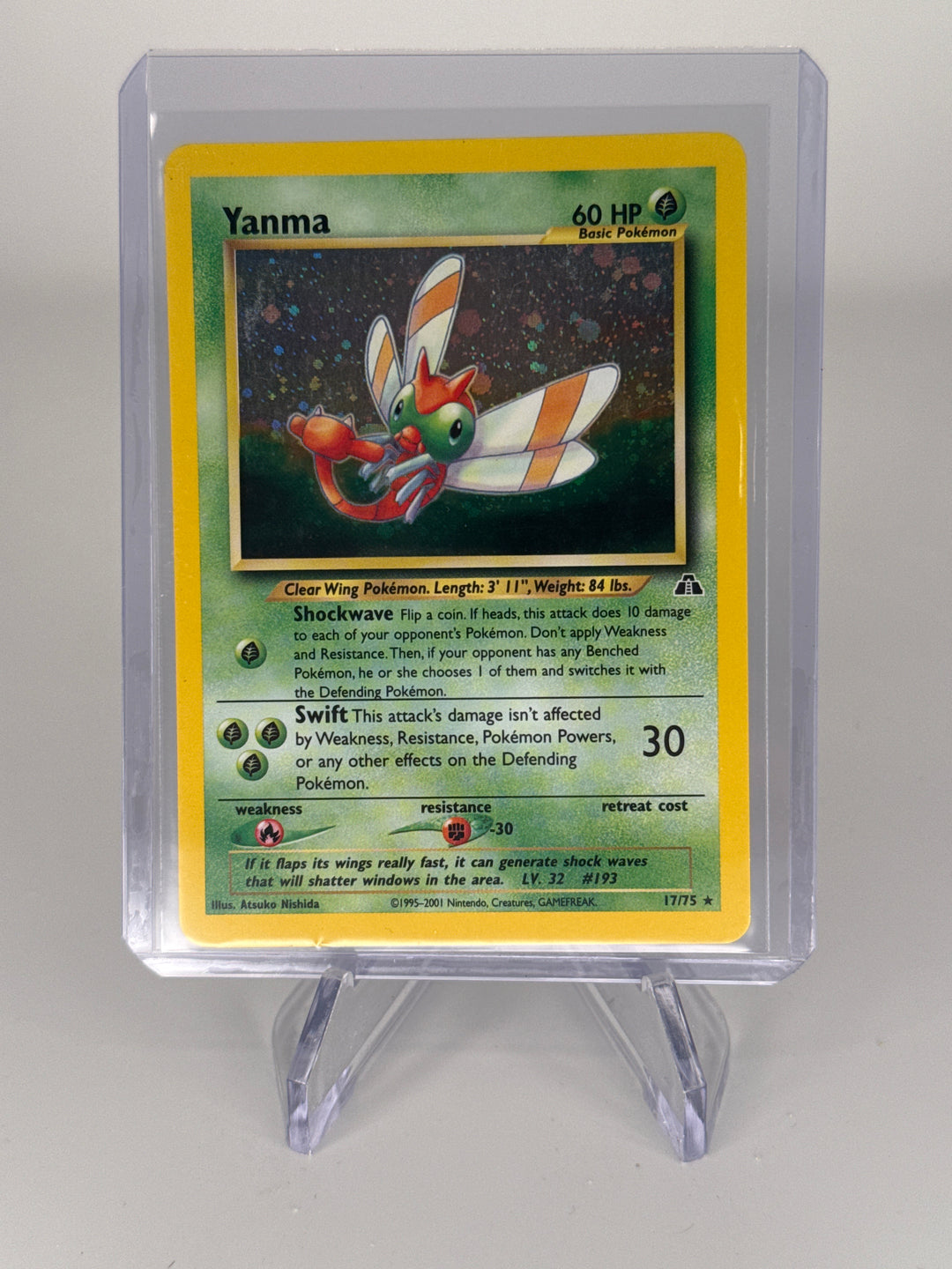 Pokemon TCG 2001 Yanma Neo Discovery Holo, 17/75