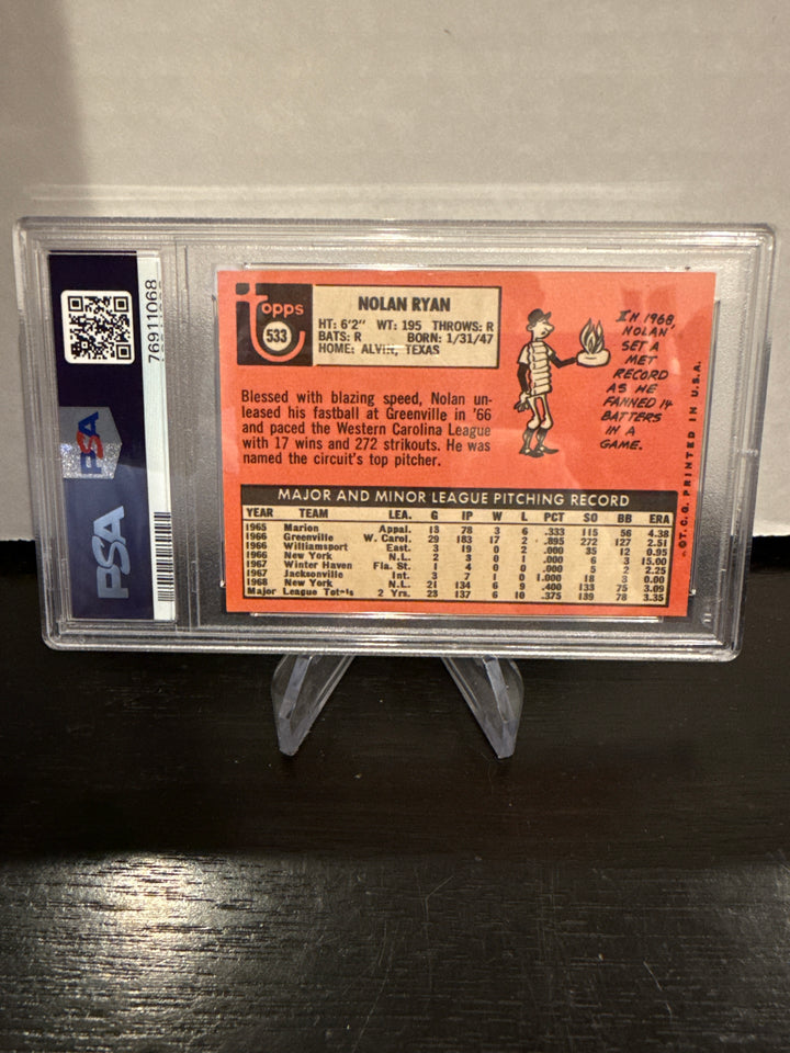 Nolan Ryan 1969 Topps, PSA 6