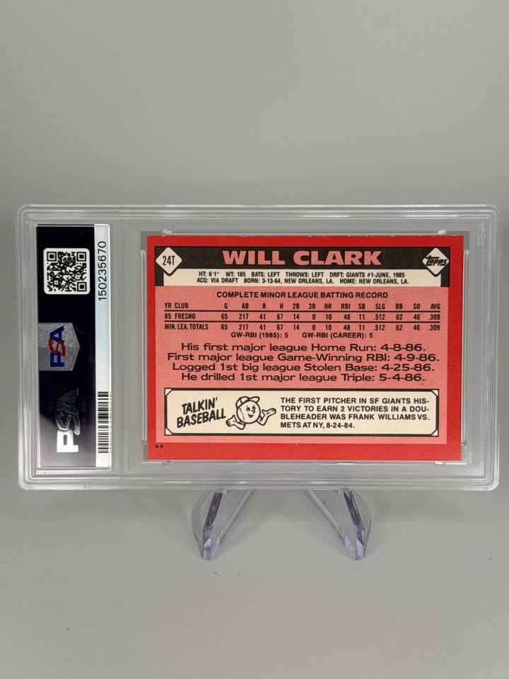 Will Clark 1986 Topps Traded, PSA 9 Mint
