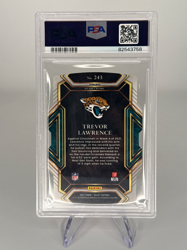 Trevor Lawrence 2021 Panini Select Red/Yellow Die Cut Prizm Rookie, PSA 9 Mint