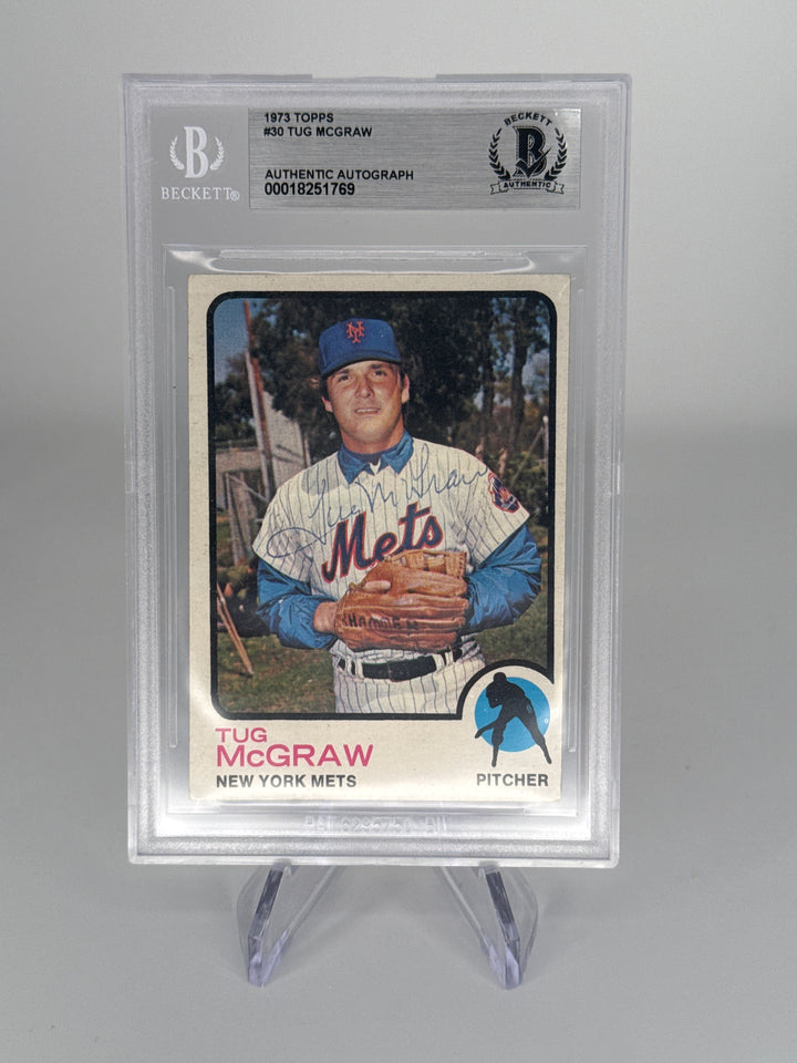 Tug McGraw 1973 Topps, BGS Auto