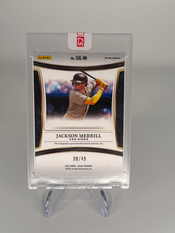 Jackson Merrill 2024 Panini Select Blue Prizm Rookie Auto, 08/49