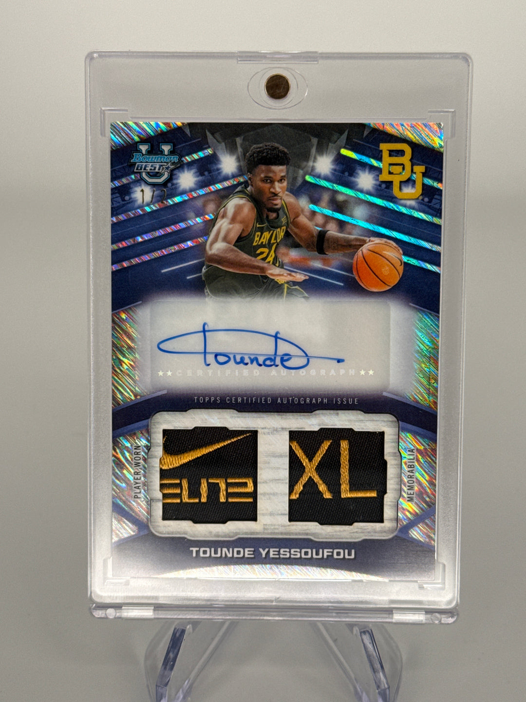 Tounde Yessoufou 2026 Bowman's Best University Best Dual Patch Auto Black, 1/2