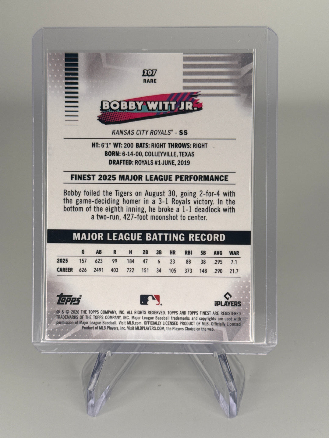 Bobby Witt Jr 2026 Topps Gold Mini Diamond Refractor, 37/50