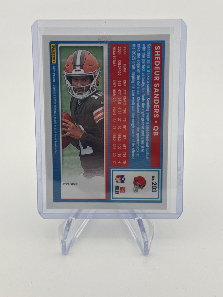 Shedeur Sanders 2025 Panini Donruss Optic Blue Glitter SSP Rookie