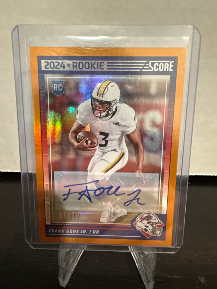 Frank Gore Jr. 2025 Panini Score Gold Rookie Auto, 06/10