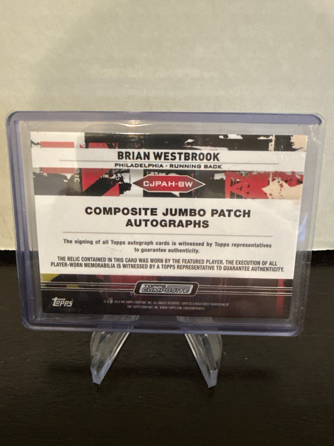 Brian Westbrook 2024 Topps Composite Patch Auto, 08/50