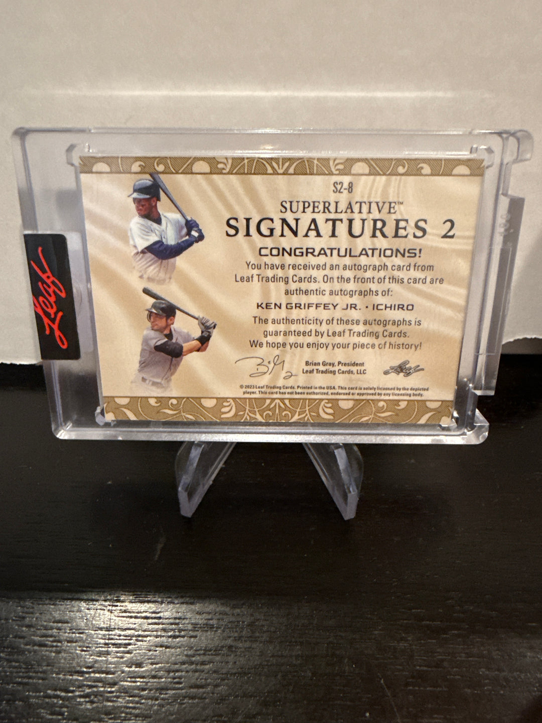 Ken Griffey Jr/Ichiro Leaf Superlatives Dual Auto, 5/9