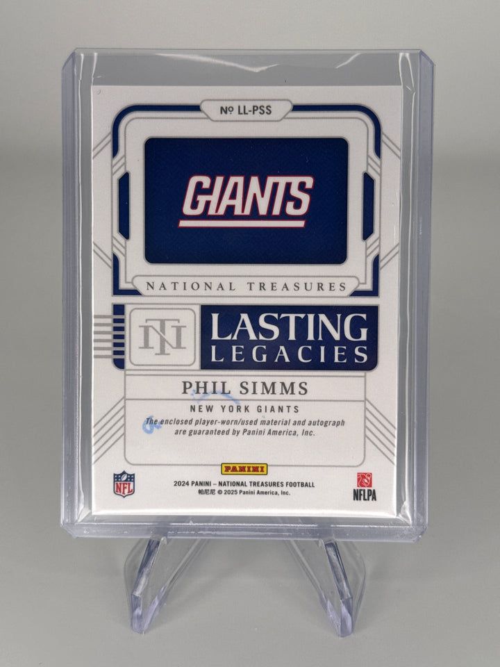 Phil Simms 2024 Panini National Treasures Lasting Legacies Patch Auto, 61/99
