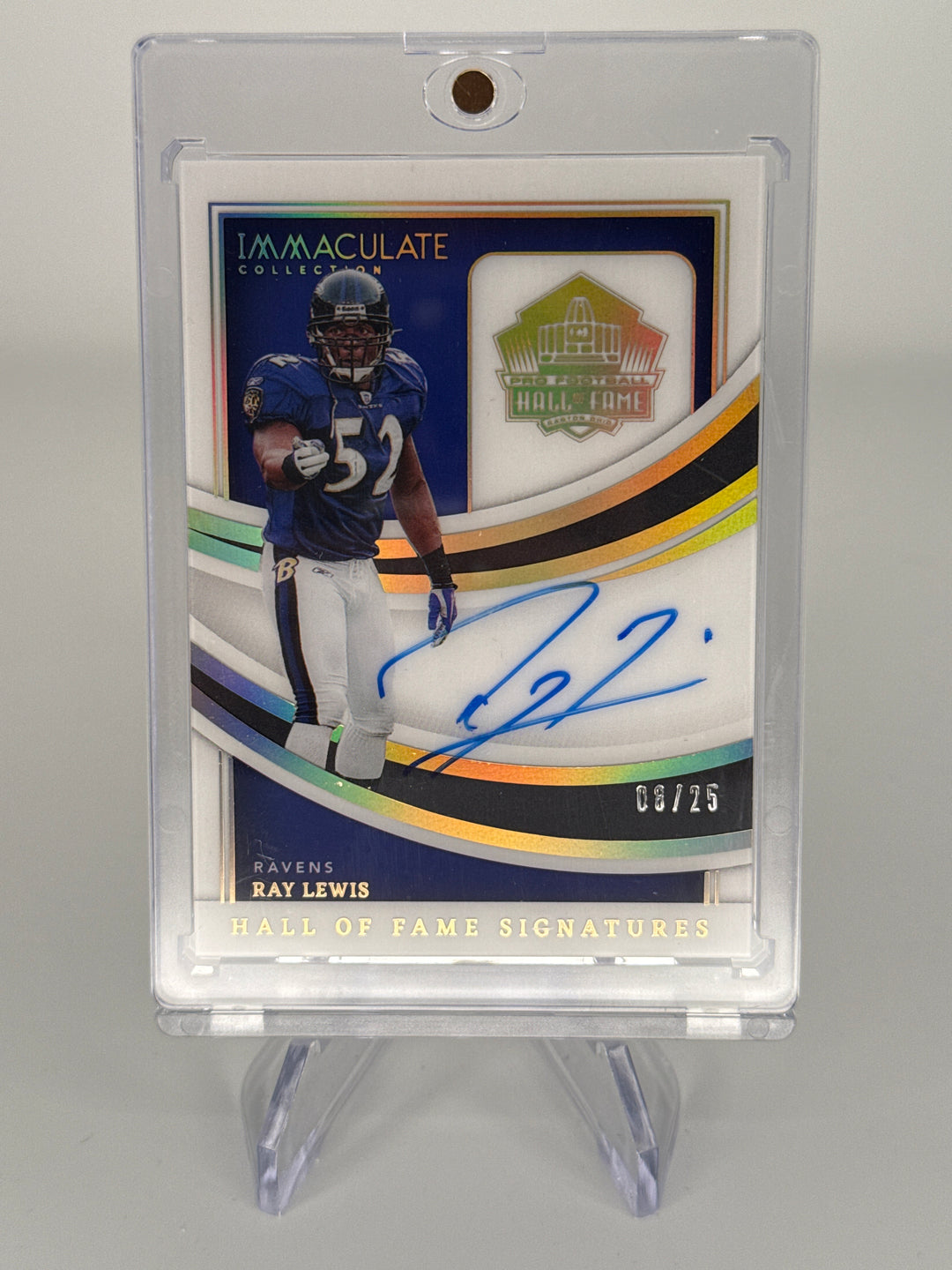 Ray Lewis 2022 Panini Immaculate Hall of Fame Signatures, 08/25