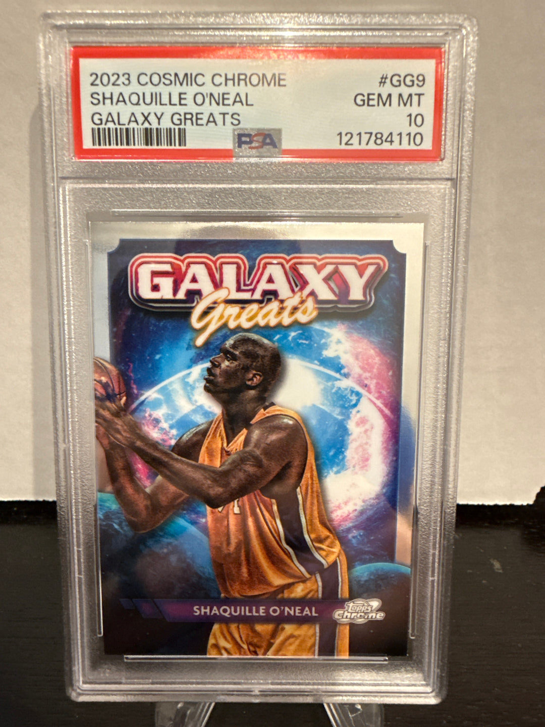 Shaquille O'Neal 2023 Topps Chrome Cosmic Galaxy Greats, PSA 10 Gem Mint