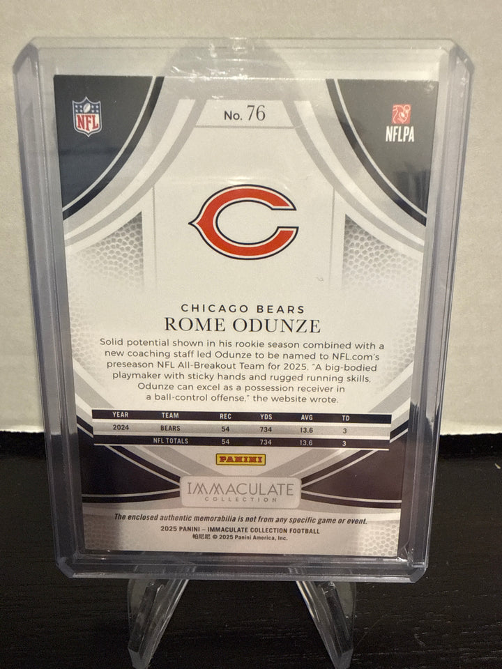 Rome Odunze 2025 Panini Immaculate Relic, 56/99