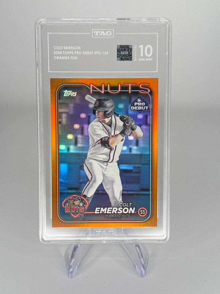 Colt Emerson 2024 Topps Pro Debut Orange Foil, 06/25, TAG 10 Gem Mint
