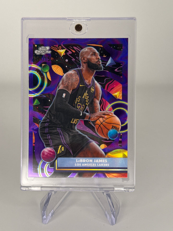 Lebron James 2026 Topps Chrome Cosmic Purple Nebula Refractor, 087/150