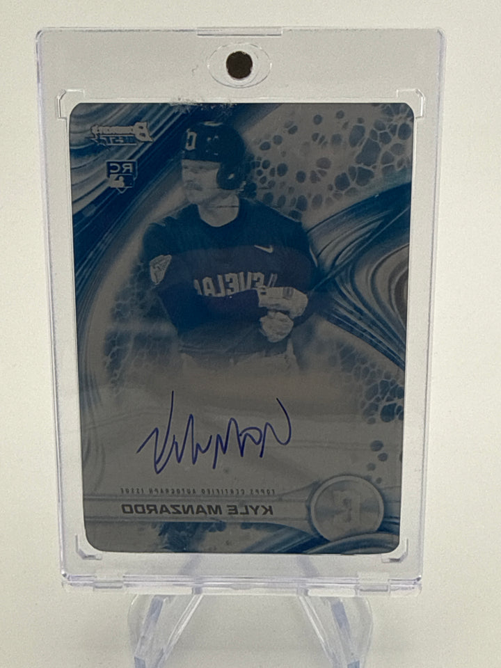 Kyle Manzardo 2024 Bowmans Best One of One Printing Plate Rookie Auto