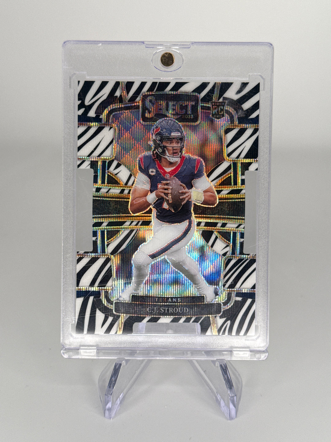CJ Stroud 2023 Panini Select Zebra Prizm SSP Die Cut Rookie