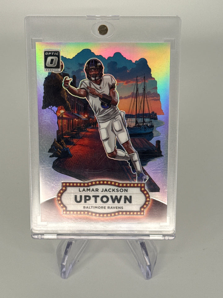 Lamar Jackson 2025 Panini Donruss Optic Uptown SSP Case Hit