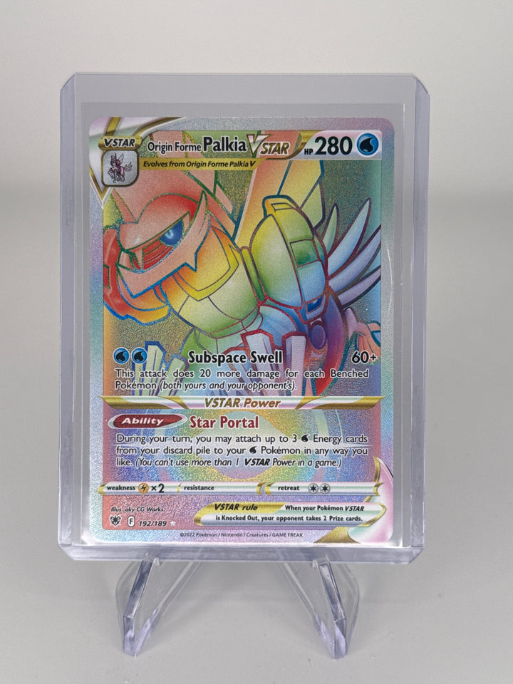 Pokemon TCG 2022 Origin Forme Palkia VStar Astral Radiance Rainbow Rare Holo, 192/189
