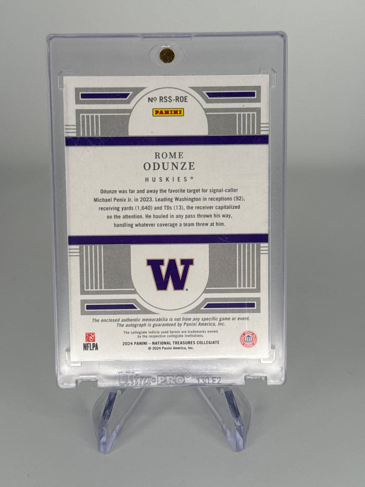 Rome Odunze 2024 Panini National Treasures Collegiate Rookie Patch Auto, 61/75