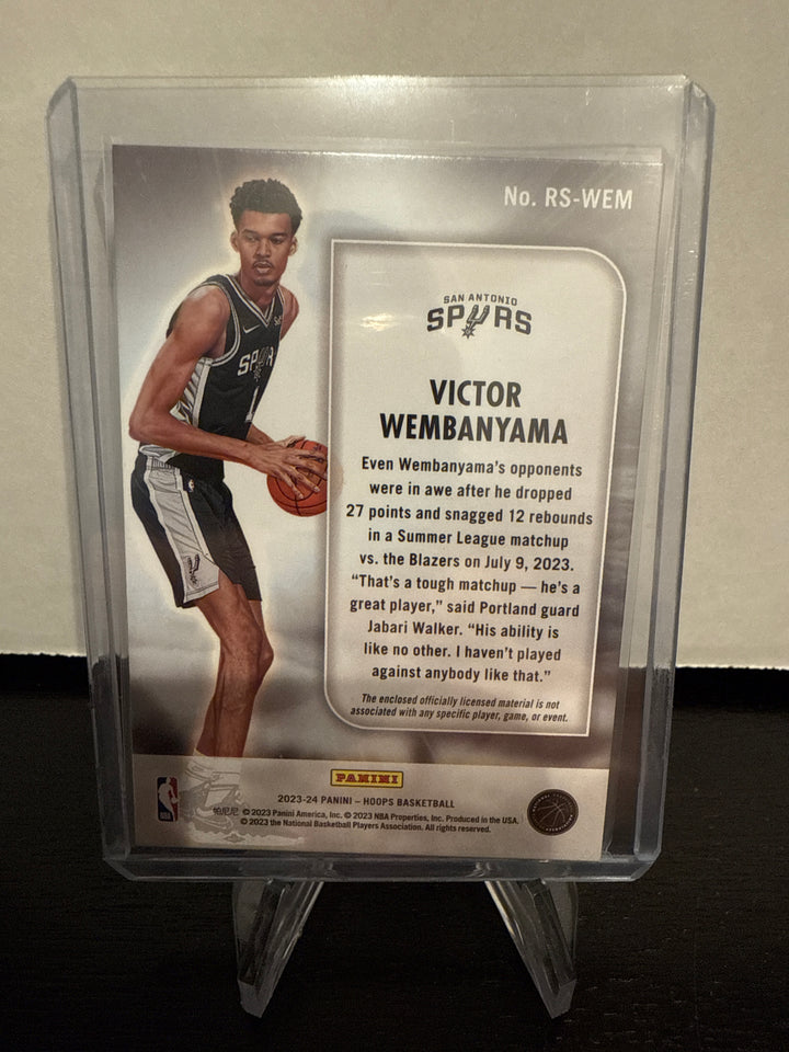 Victor Wembanyama 2023 Panini NBA Hoops Rise N Shine Rookie Relic