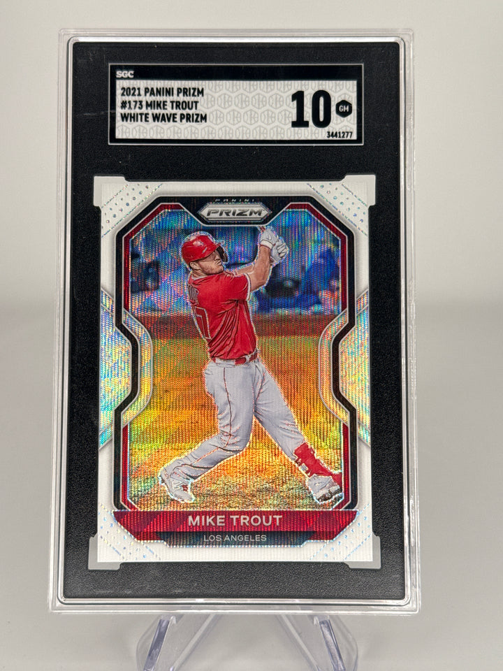 Mike Trout 2021 Panini Prizm White Wave Prizm, SGC 10 Gem Mint