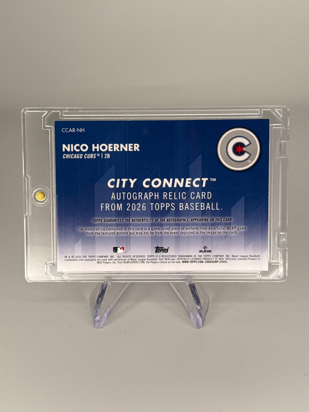 Nico Hoerner 2026 Topps City Connect Auto Relic, 04/99