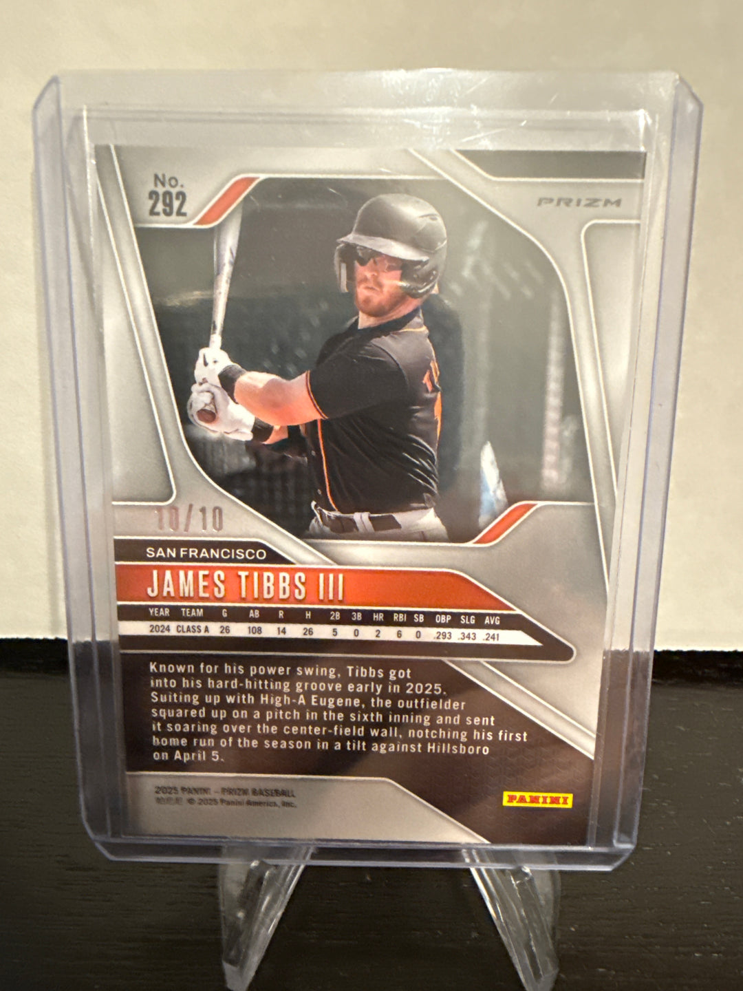 James Tibbs 2025 Panini Prizm Gold Refractor, 10/10