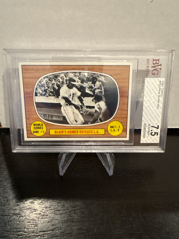 1967 Topps World Series Game 3, Blair's Homer Defeats L.A., BVG 7.5