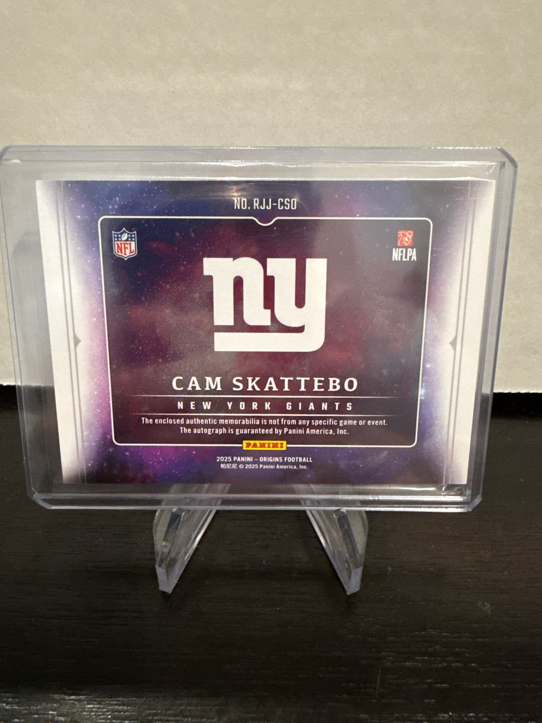 Cam Skattebo 2025 Panini Origins Rookie Patch Auto