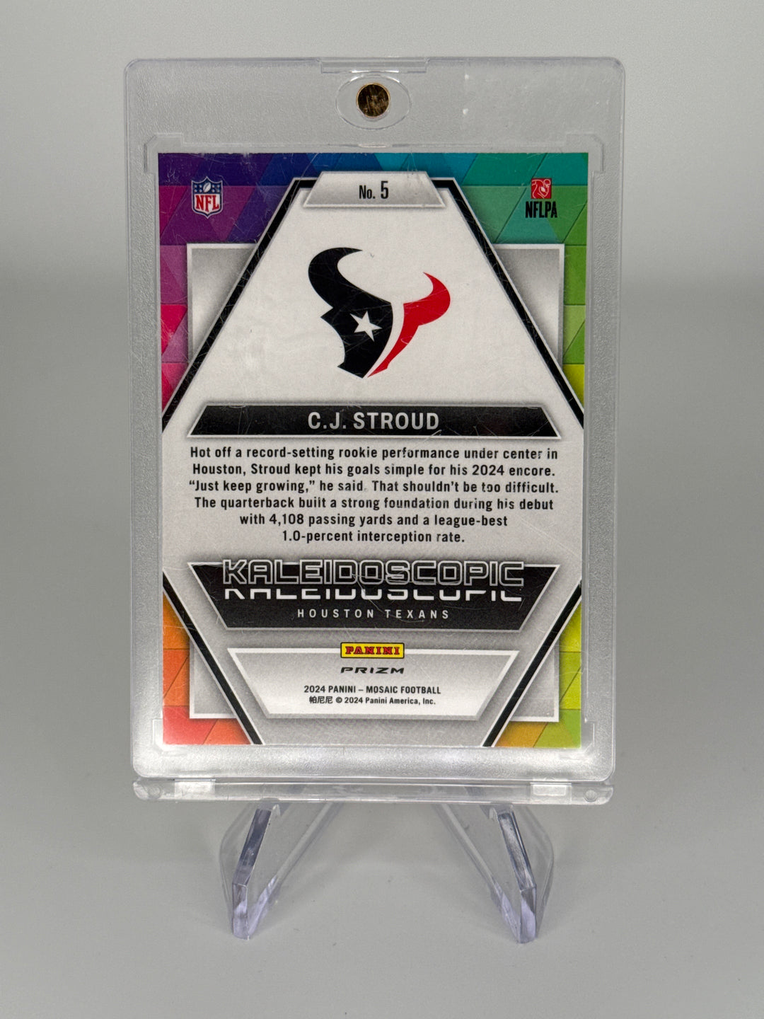 CJ Stroud 2024 Panini Mosaic Kaleidoscopic SSP Case Hit