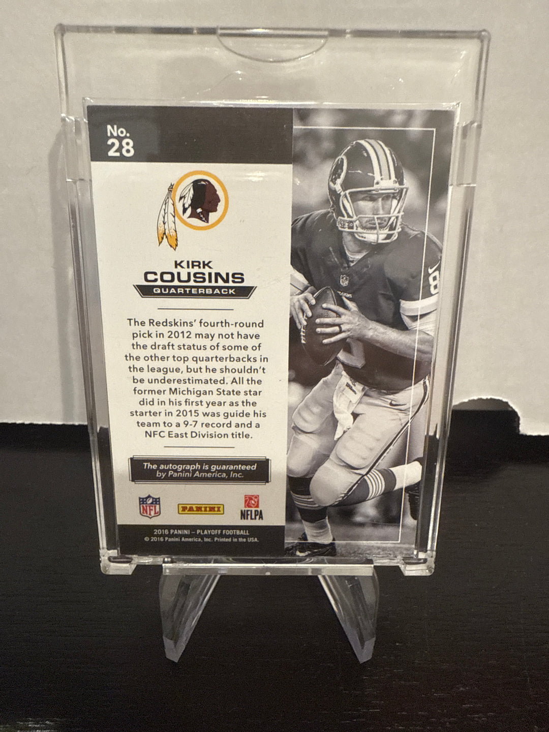 Kirk Cousins 2016 Panini Playoff Auto, 18/30