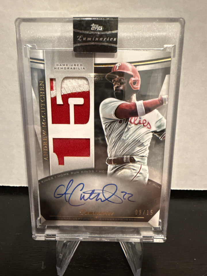Andrew McCutchen 2021 Topps Luminaries Home Run Kings Auto Relic, 09/15