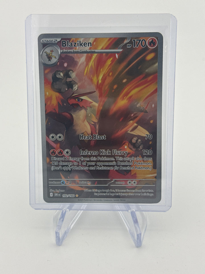 Pokemon TCG 2025 Blaziken Destined Rivals Full Art Illustration Rare, 192/182