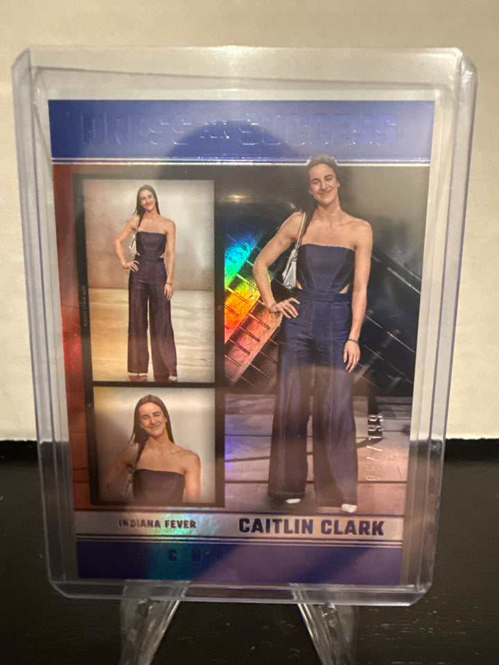 Caitlin Clark 2025 Panini Caitlin Clark Chronicles Dress for Success Blue Foil, 054/199