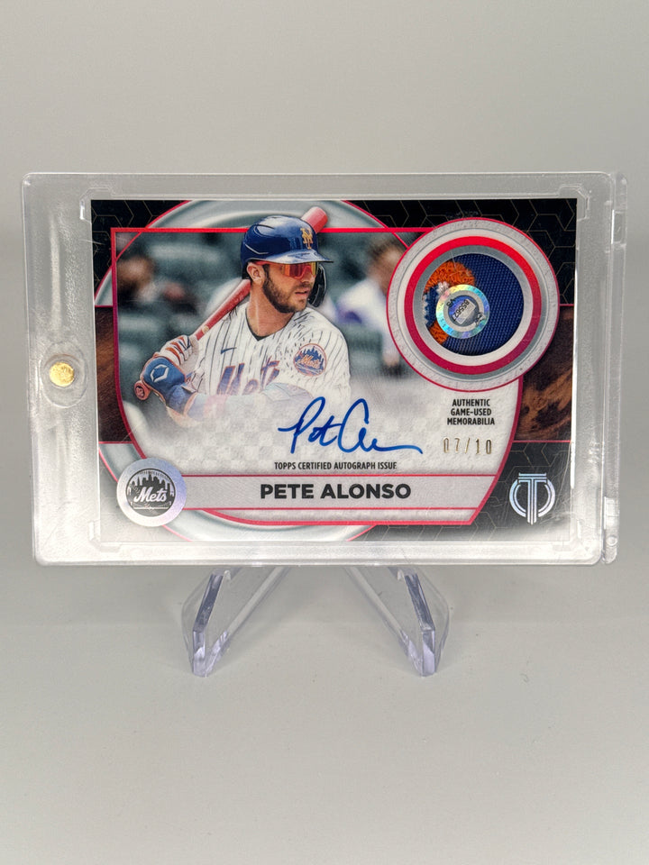 Pete Alonso 2022 Topps Tribute Patch Auto Red, 07/10