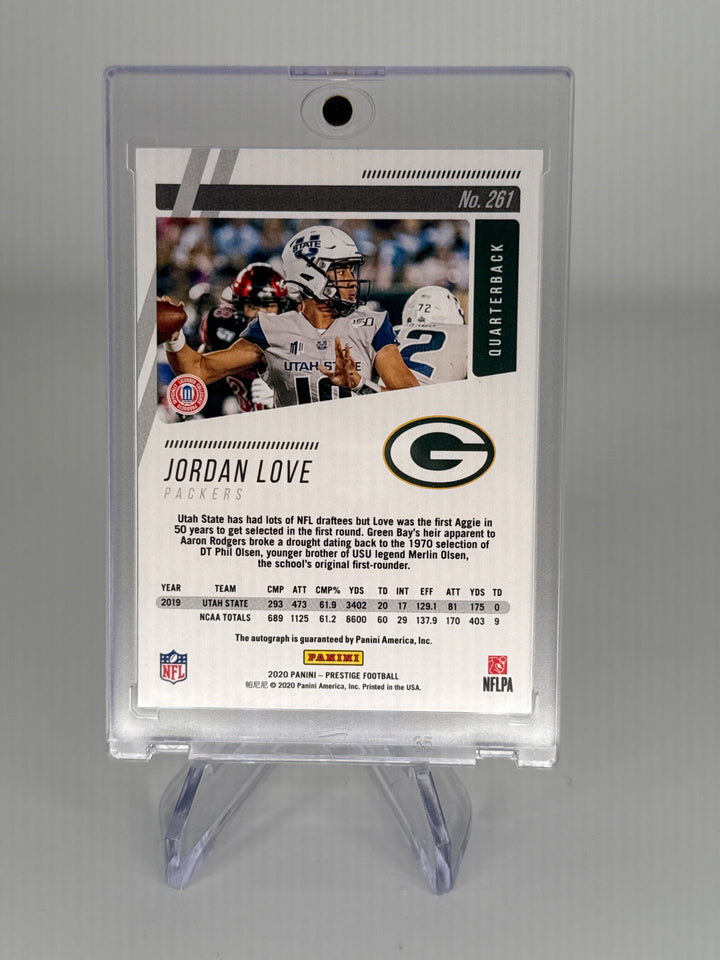 Jordan Love 2020 Panini Presitge Gold Rookie Auto, 08/10