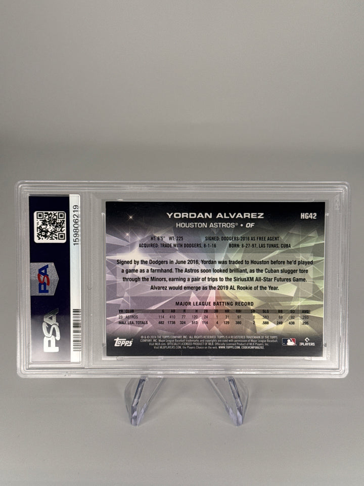 Yordan Alvarez 2024 Topps Chrome Hidden Gems SSP Case Hit, PSA 9 Mint
