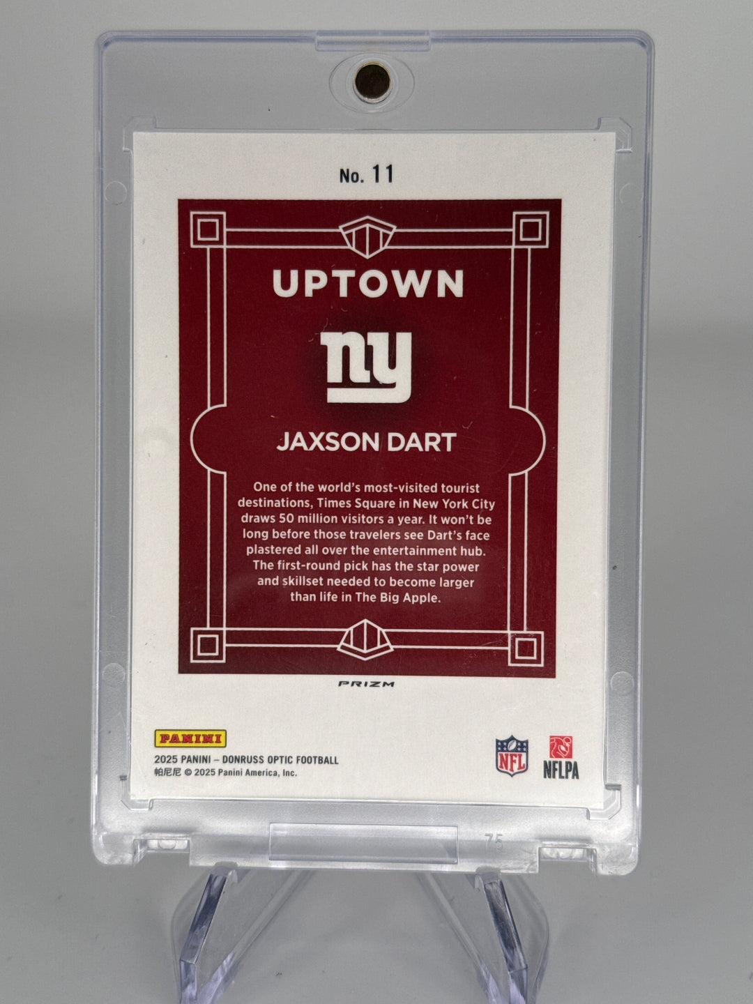 Jaxson Dart 2025 Panini Donruss Optic SSP Uptowns Case Hit Rookie