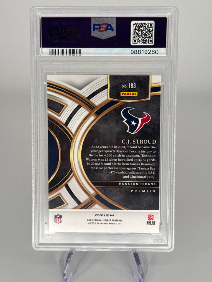 CJ Stroud 2023 Panini Select Premier Level Rookie, PSA 10 Gem Mint