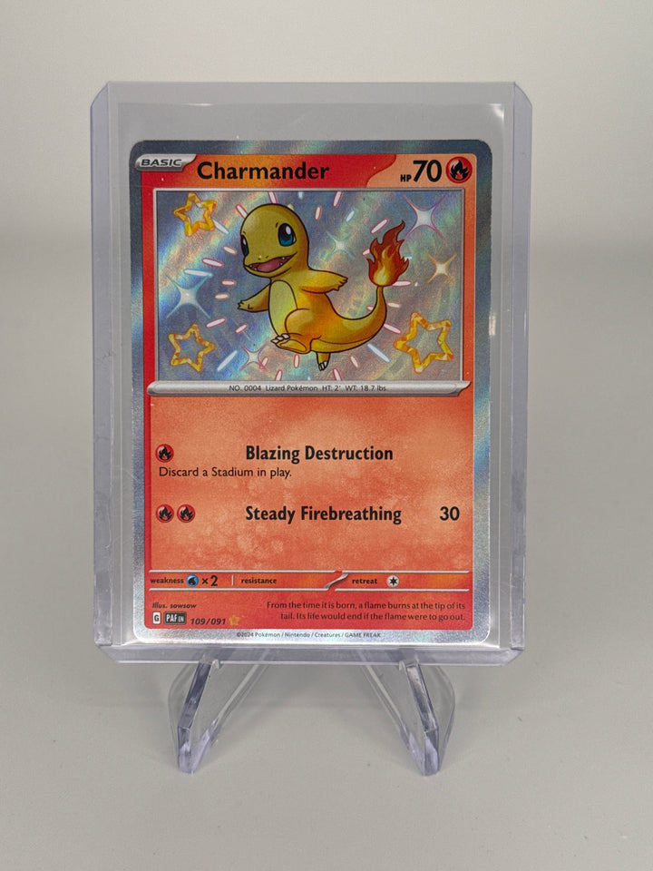 Pokemon TCG 2024 Charmander Paldean Fates Holo Shiny Rare, 109/091
