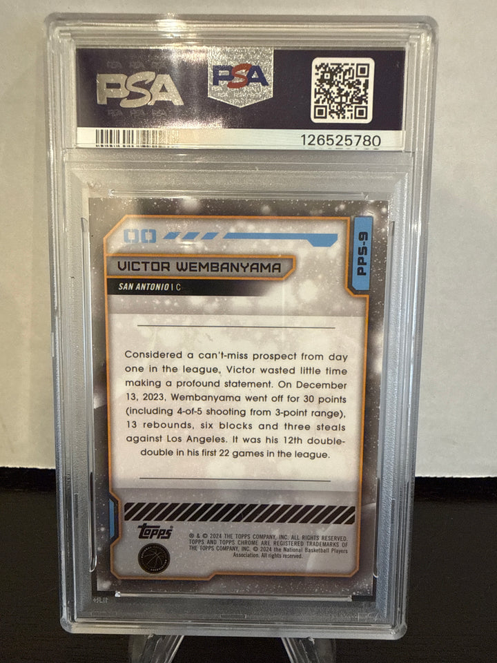 Victor Wembanyama 2023 Topps Chrome Cosmic Planetary Pursuit Sun SSP Case Hit Rookie, PSA 10 Gem Mint